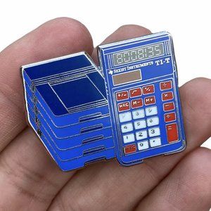 Old School Calculator Enamel Pin
